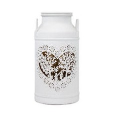 Milchkanne Laterne «Les Amoureux» in weiss