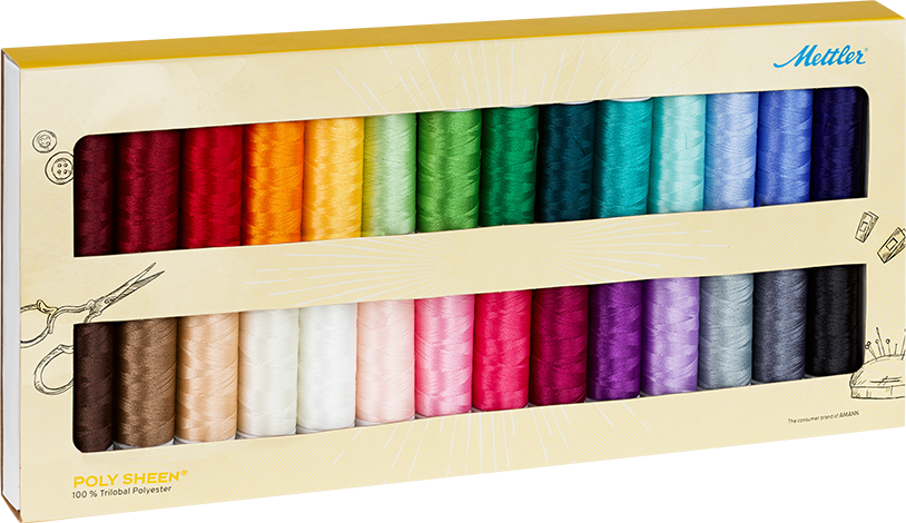 28er-Set - Stickfaden Mettler POLY SHEEN 200m