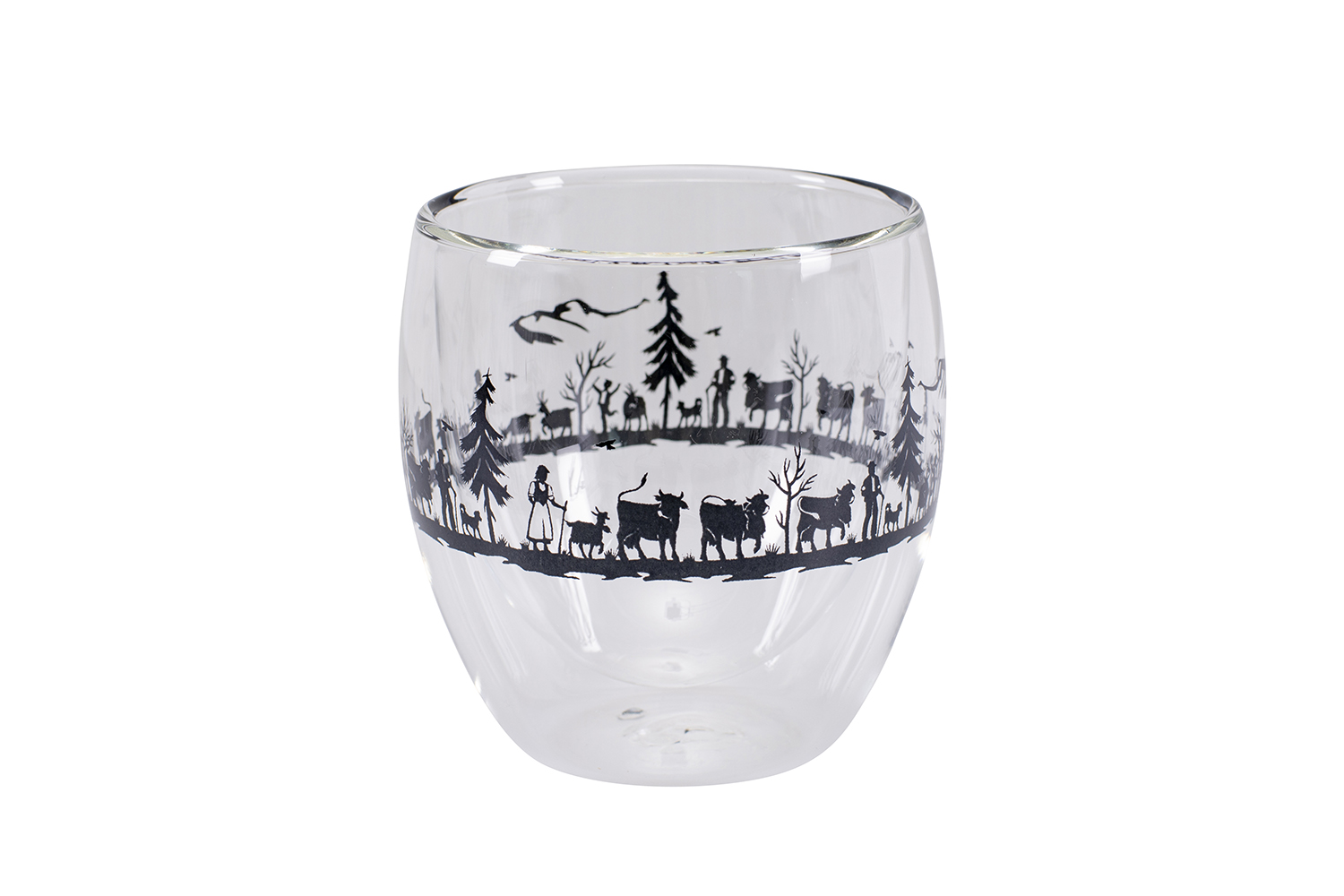 Stilvoll genießen: Kaffeeglas 250 ml mit Alpenaufzug