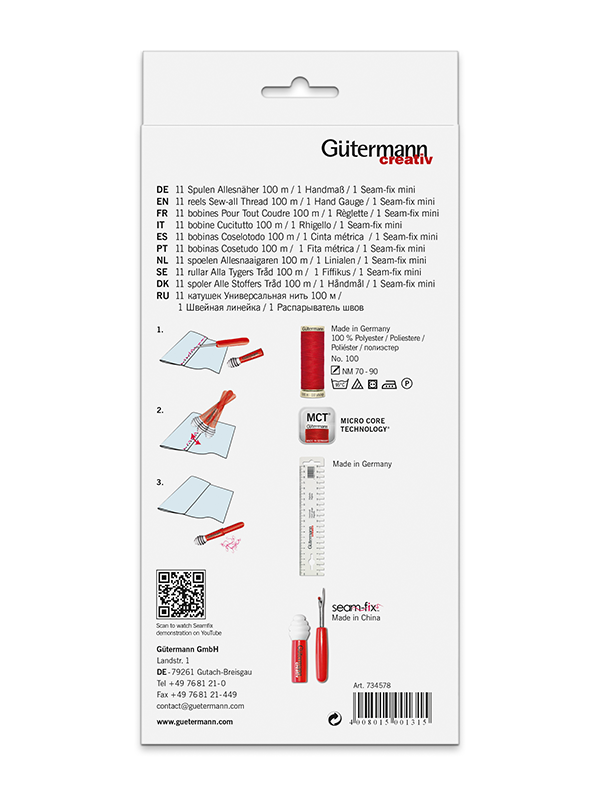 Perfettamente equipaggiato: Set di fili per cucire con calibro manuale e Seam-fix Mini
