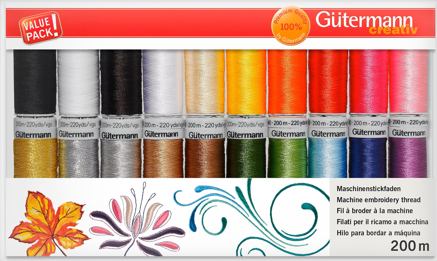 20er -Set - Maschinenstickfaden Gütermann 200m
