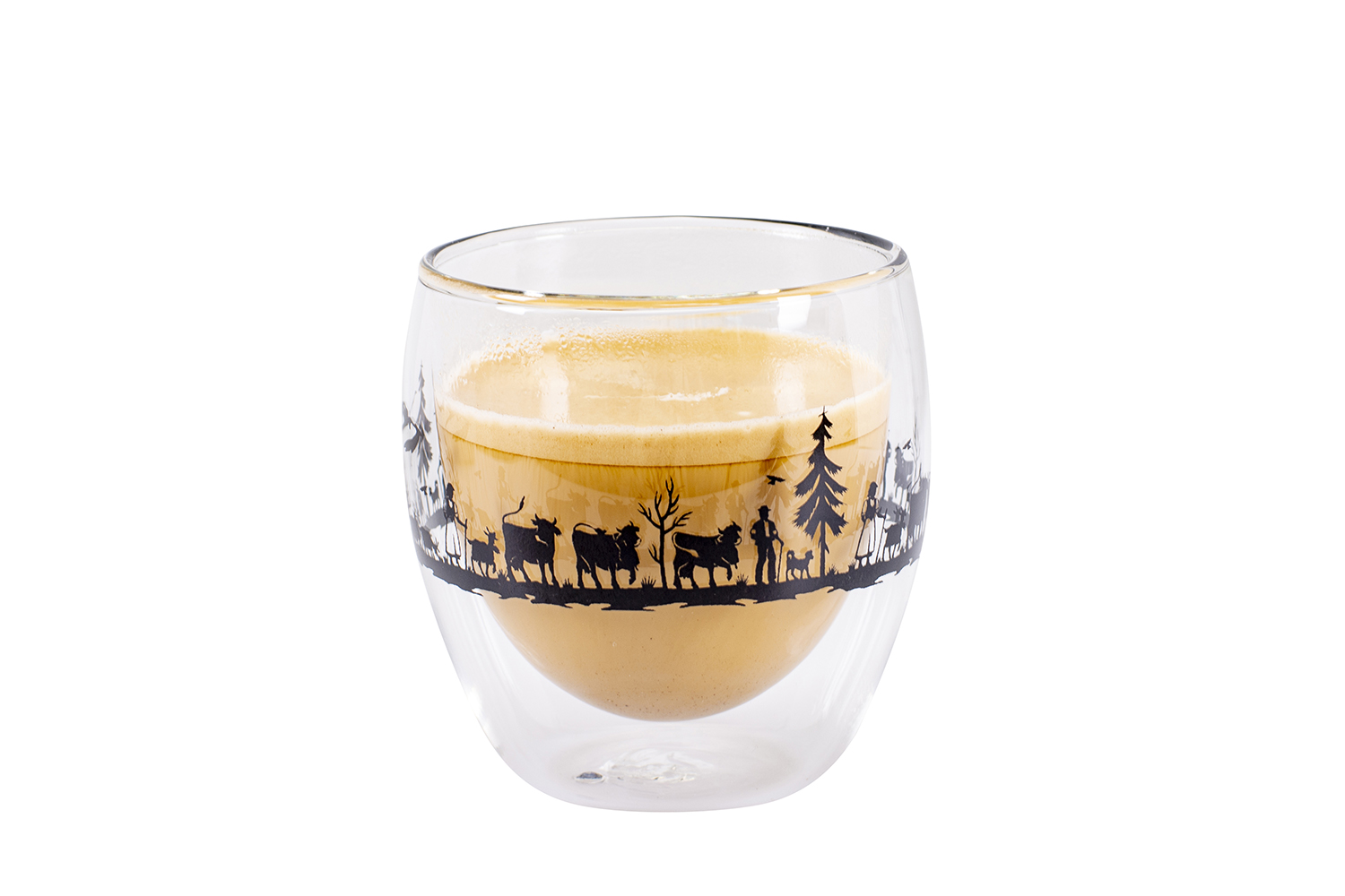 Stilvoll genießen: Kaffeeglas 250 ml mit Alpenaufzug