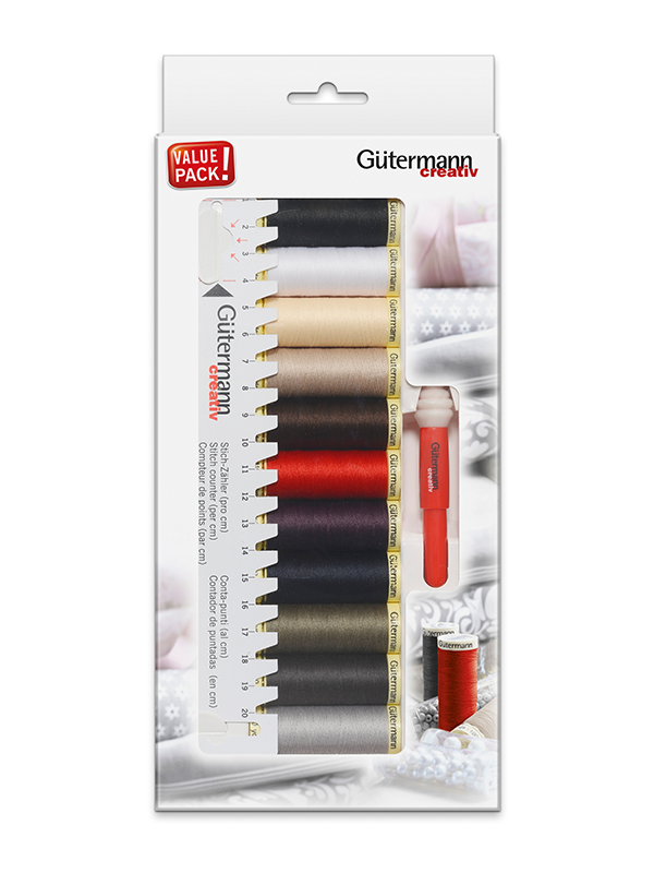 Perfettamente equipaggiato: Set di fili per cucire con calibro manuale e Seam-fix Mini